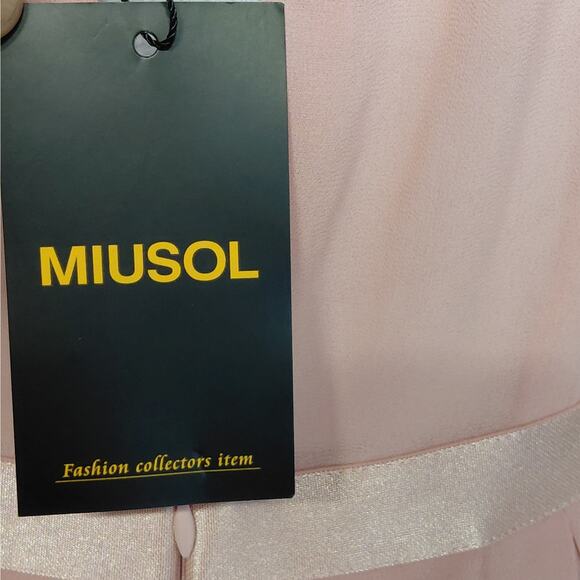 Miusol Mother Of Bride Formal Dress Women's XL Pink Chiffon Wedding Party Maxi - Picture 8 of 10